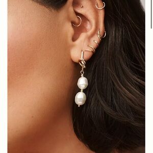 NWOT Anthropologie Nautical Knotted Pearl Drop Earrings